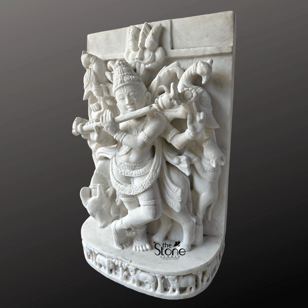 Marble Krishna Statue 18″