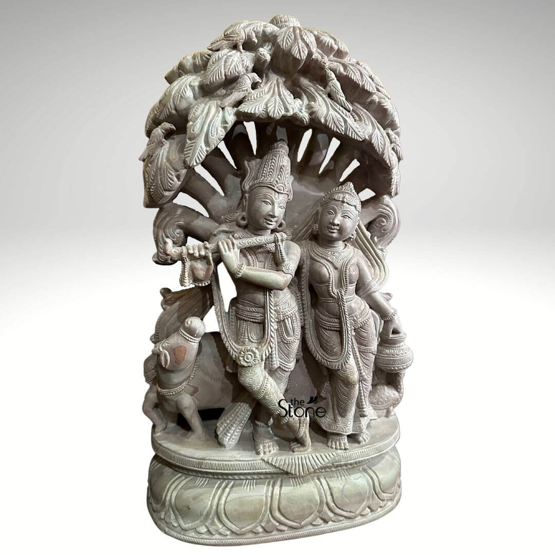 Radha Krishna Stone Murti 18″