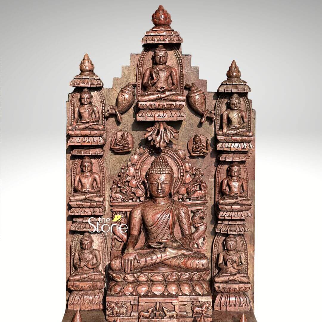 Buddha Pink Stone Gift Statue 1ft