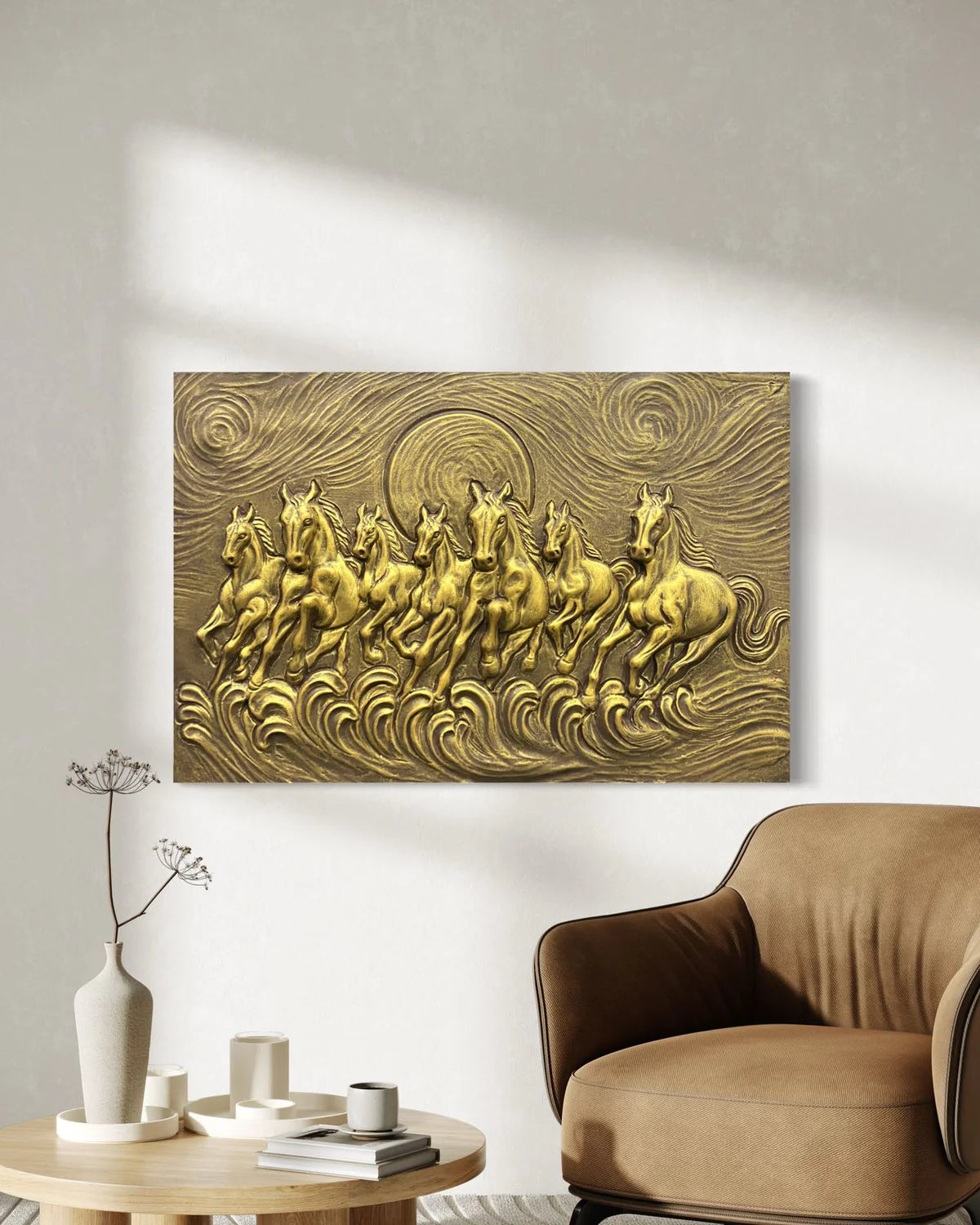 The 7 Horses 3D Relief Wall Mural