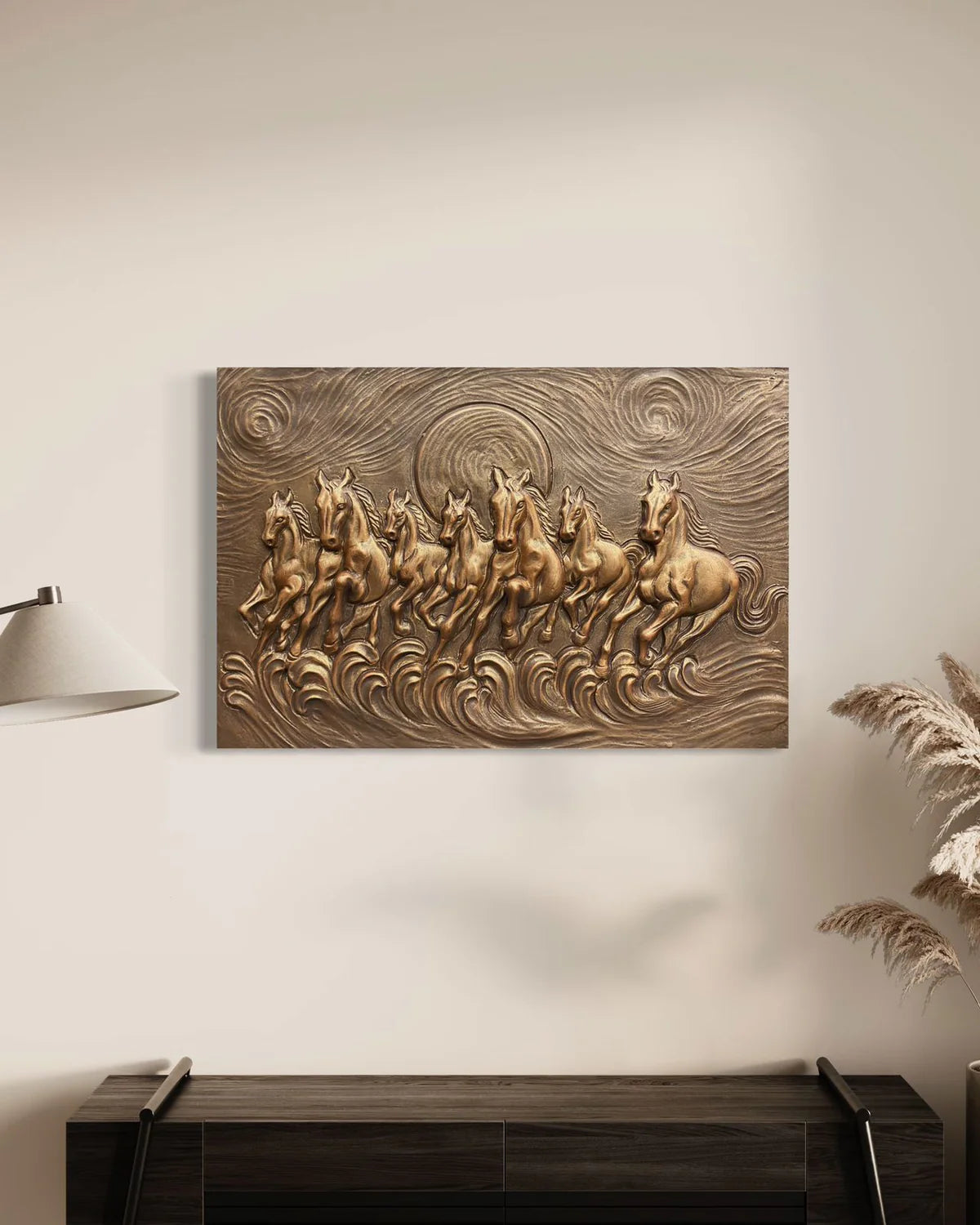 The 7 Horses 3D Relief Wall Mural