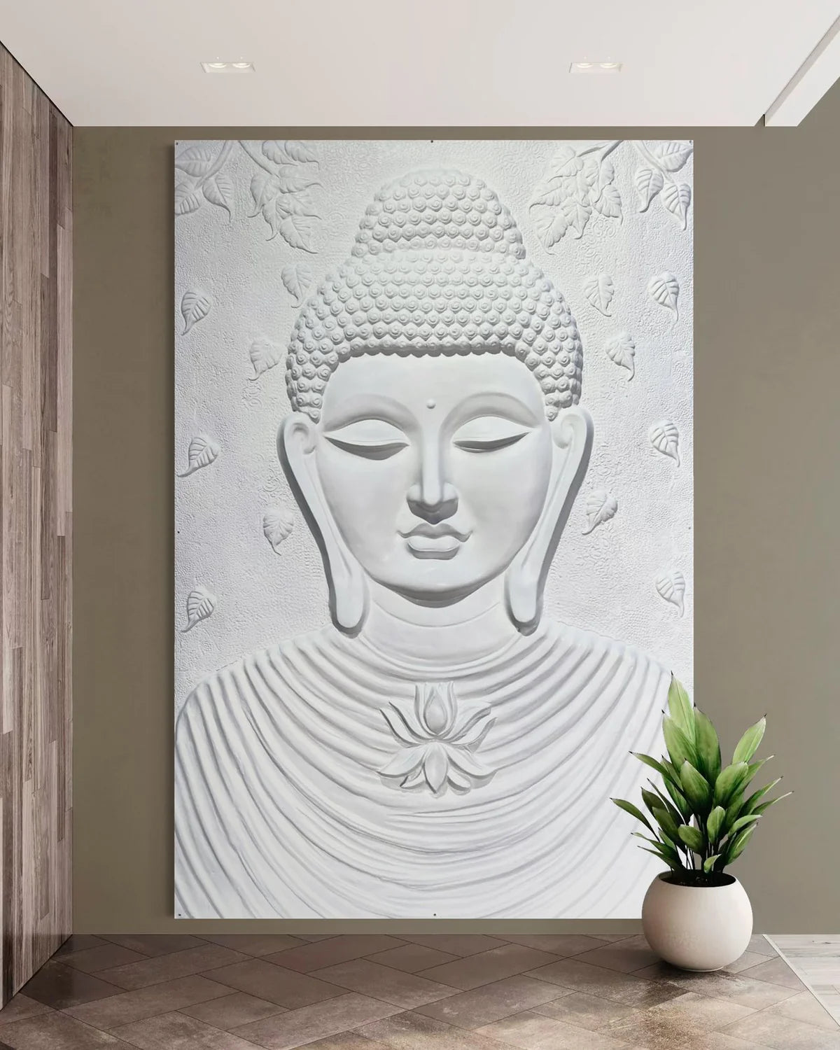 Large Size Calm And Peaceful Buddha 3D Relief Mural