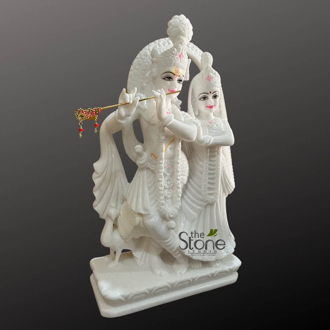18 inch Marble Radha Krishna Statue