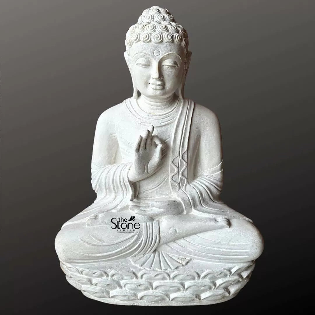 2 Feet White Buddha Statue