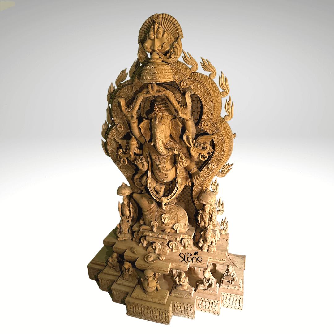 Wooden Ganesh Statue 5 feet