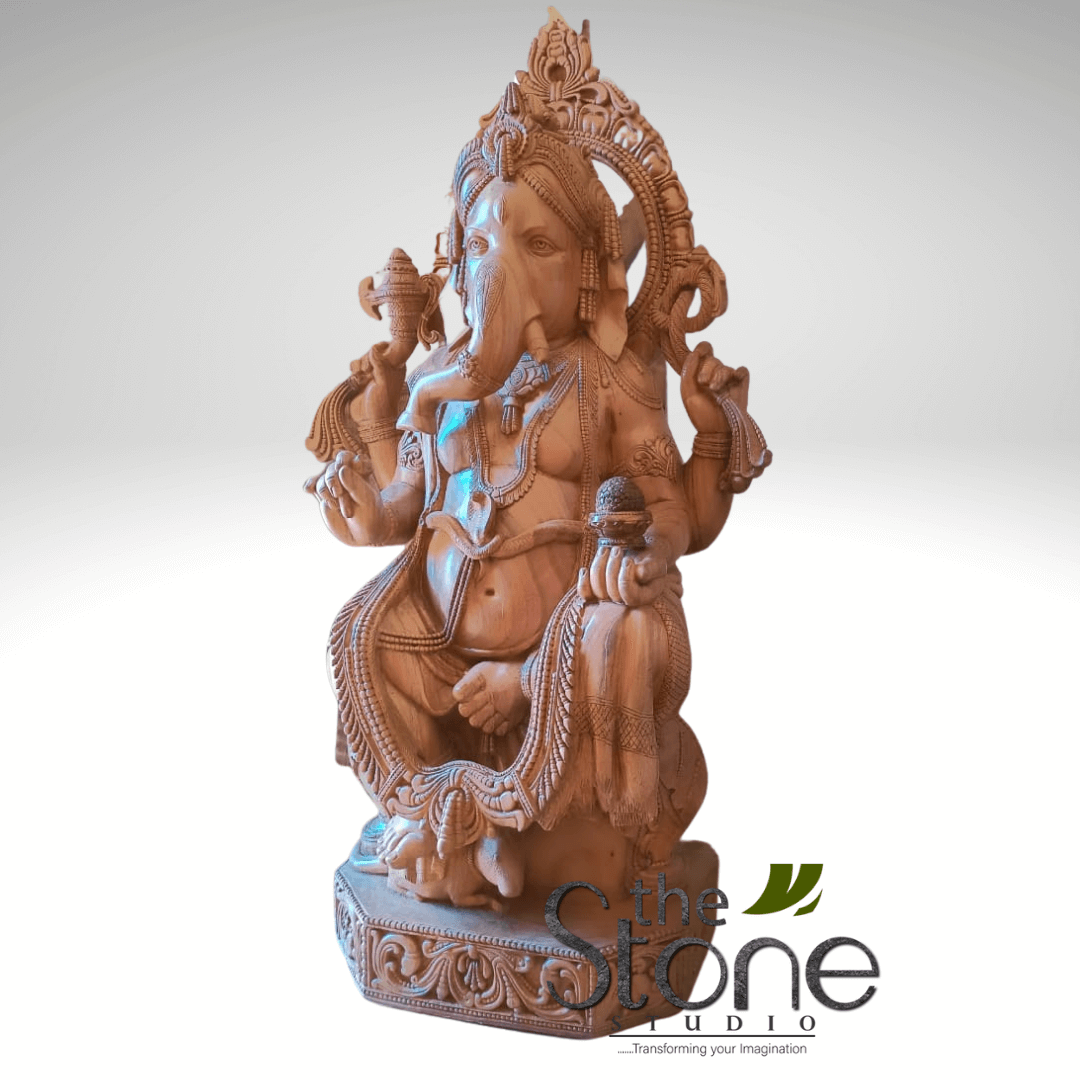 Wooden Ganesha Statue 4.5ft