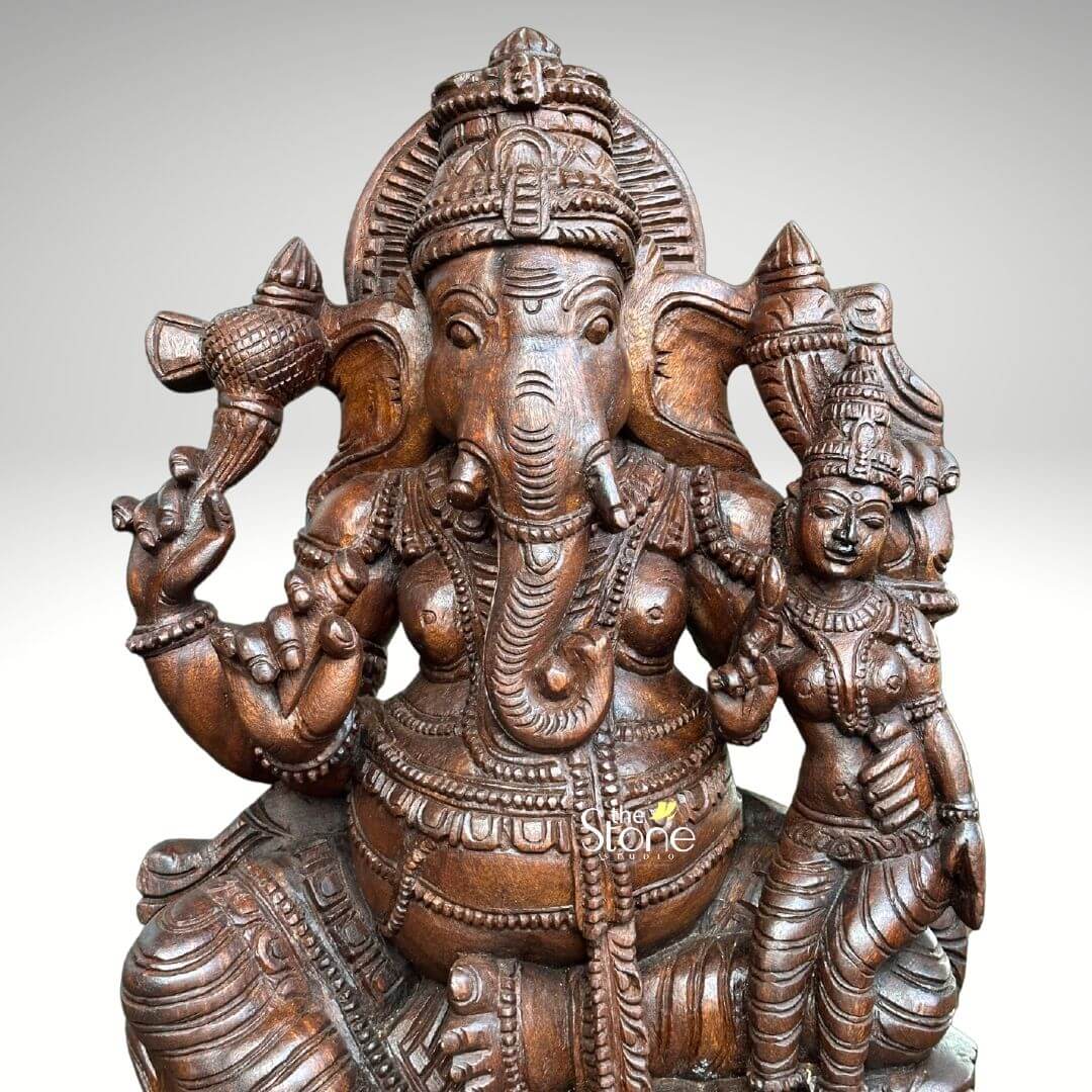 Lord Ganesha With Consort Statue 3ft