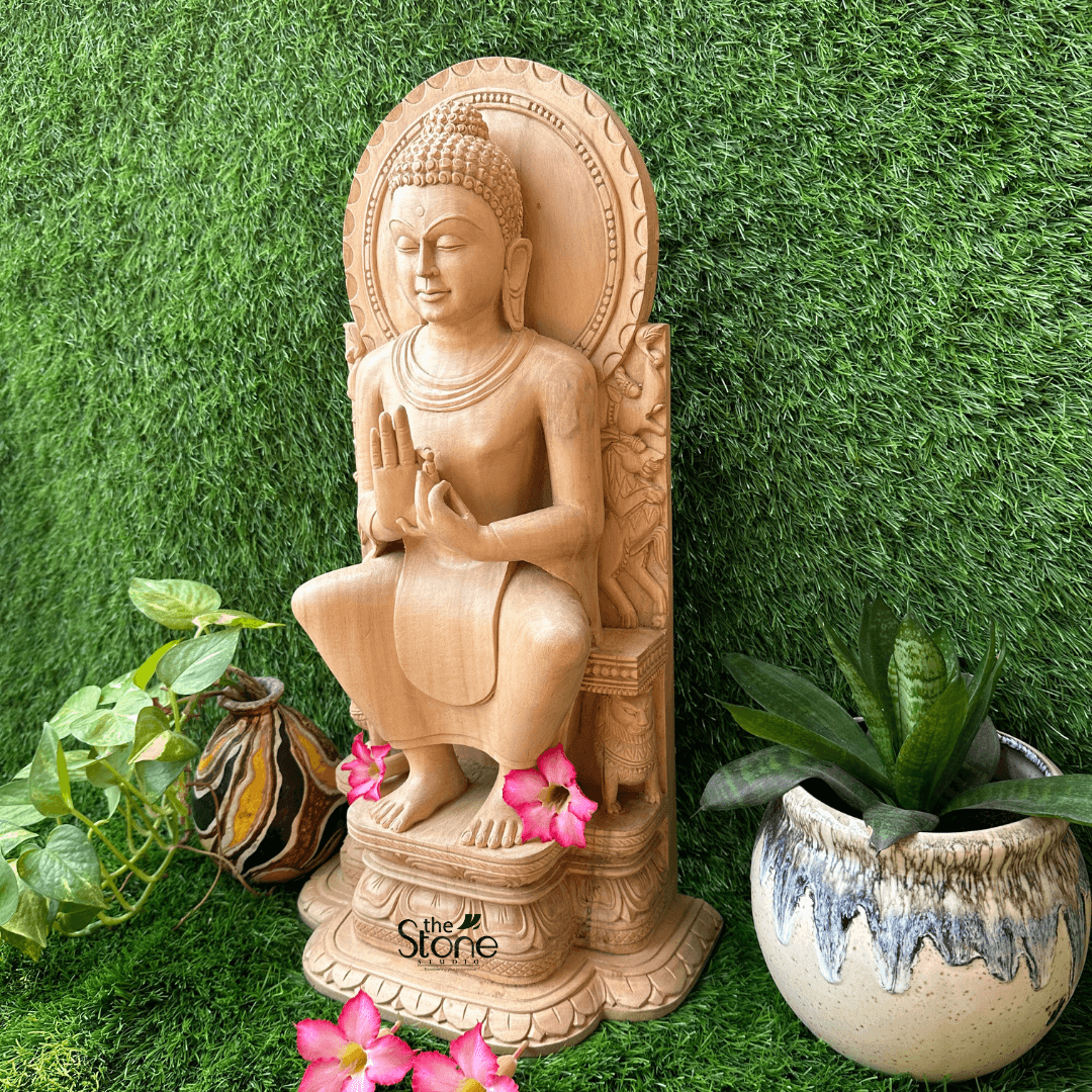 Wood Buddha 18″