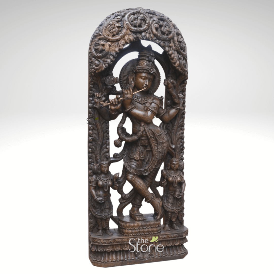 Wooden Krishna Statue 5ft