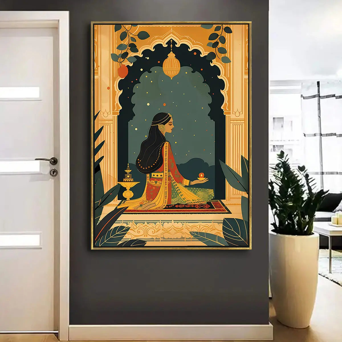 YF Modern Lady Pichwai Painting
