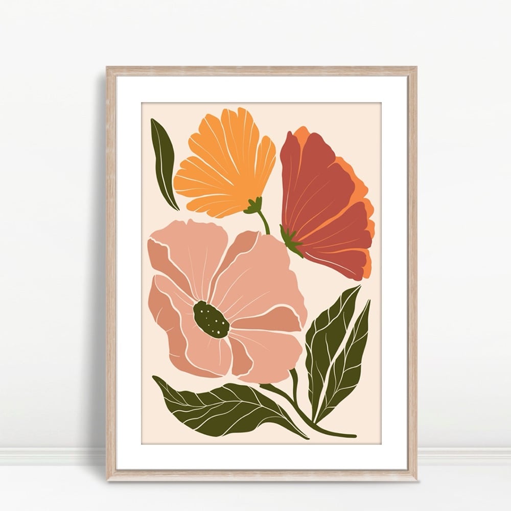 YF Peach and Orange Floral Mix