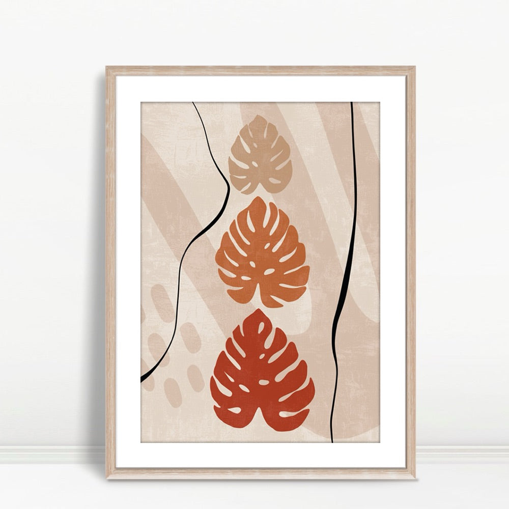 YF Tropical Monstera Leaves Boho Pattern