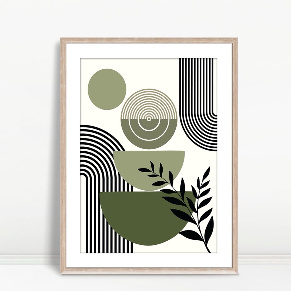 YF Earthy Stacked Shapes With Leaves