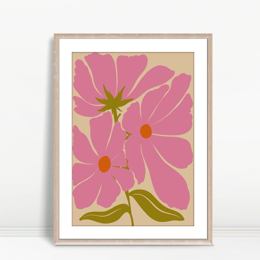 YF Colorful Boho Floral Arrangement Art