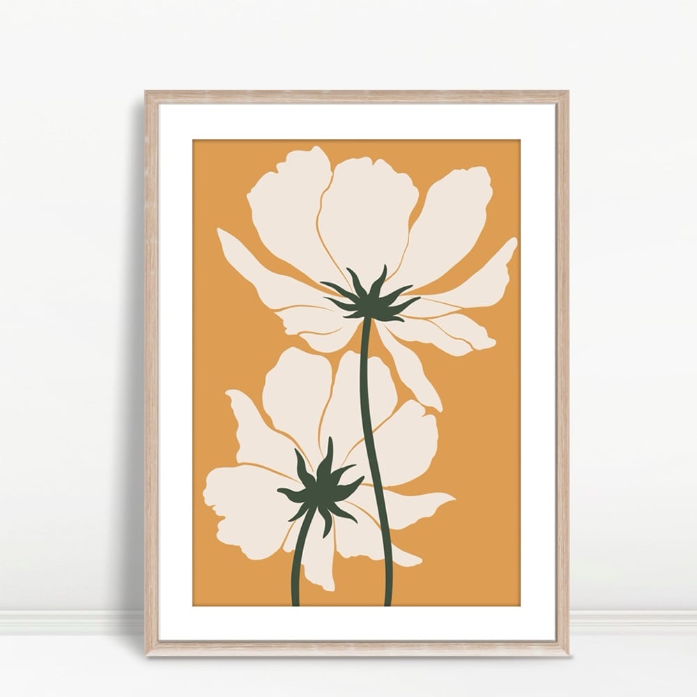 YF Cream Blooms on Mustard Boho