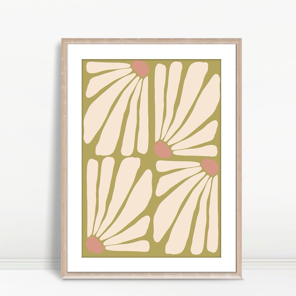 YF Abstract Daisy Petals Boho Print