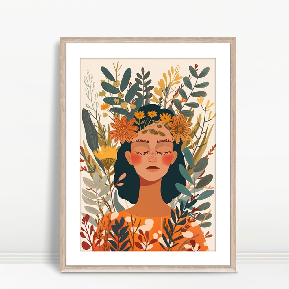 YF Woman with Flower Crown and Foliage