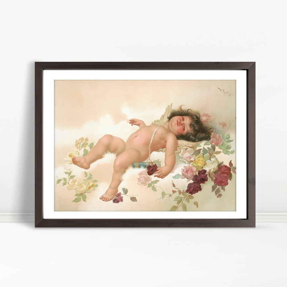 YF Cherub Amidst Roses On Clouds