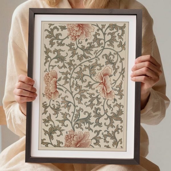 YF Ornate Peonies And Twisting Vines Pattern