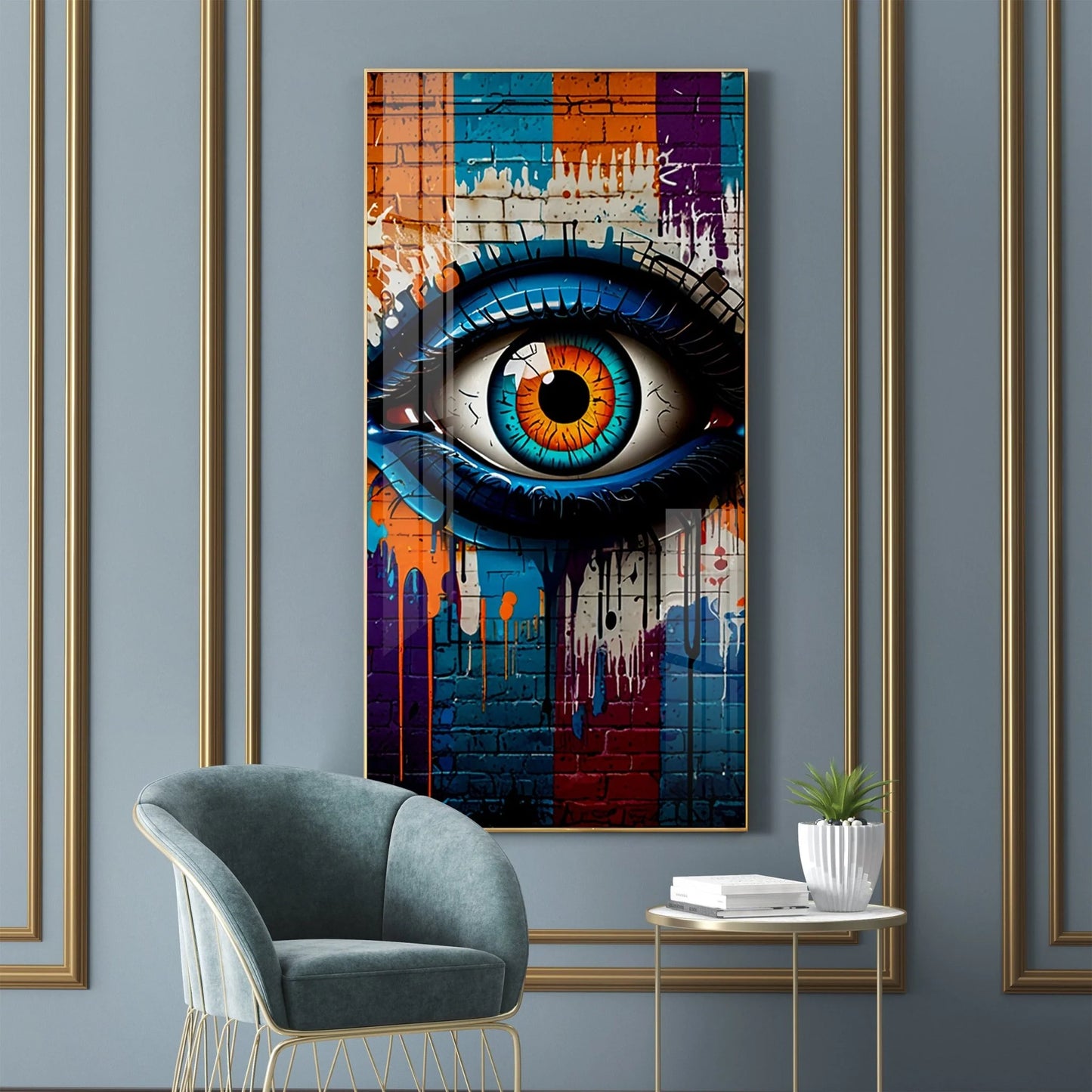 Abstract Painting Eye Premium Acrylic Vertical Wall Art