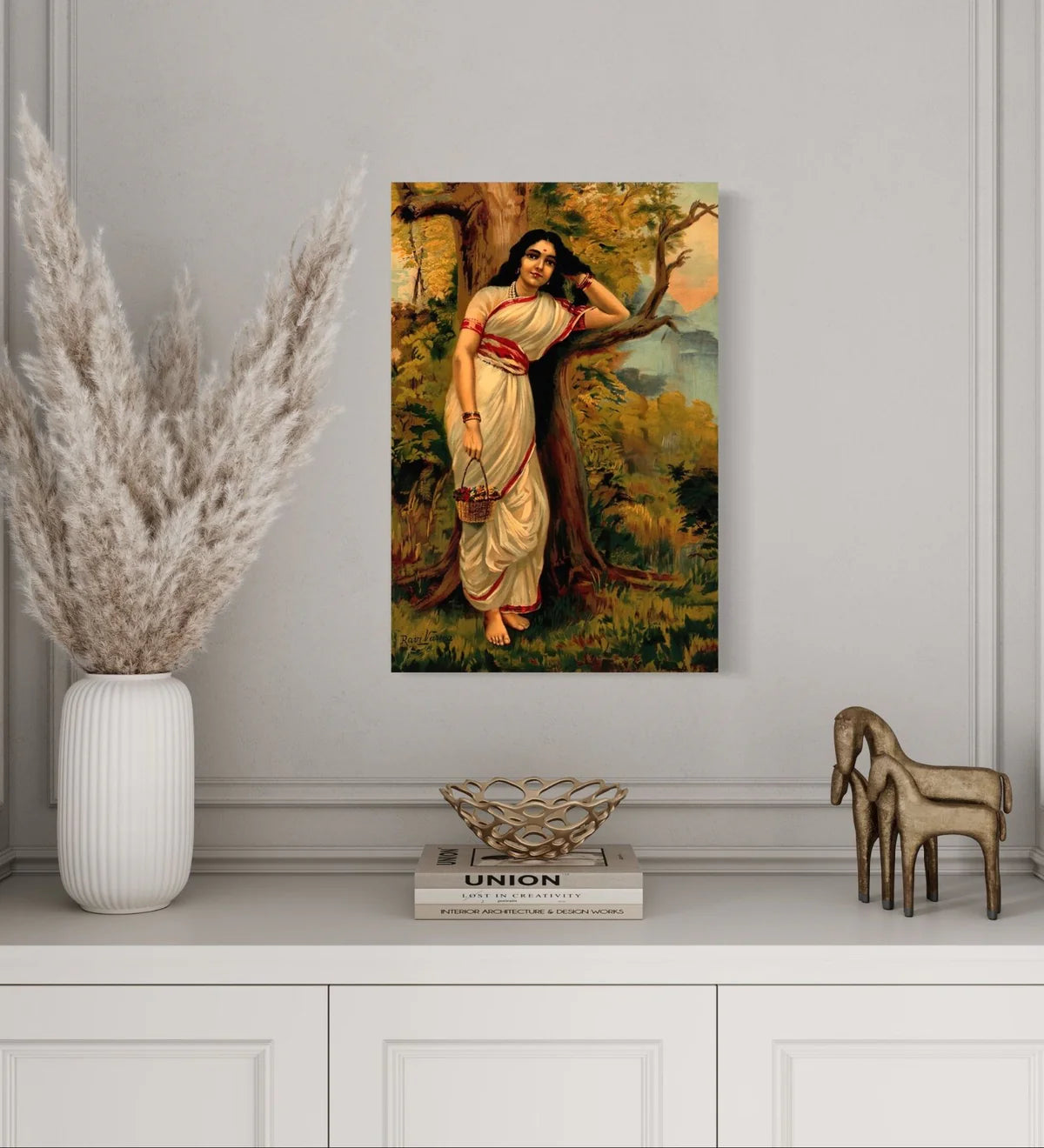 Ahalya By Raja Ravi Varma Famous Canvas Painting