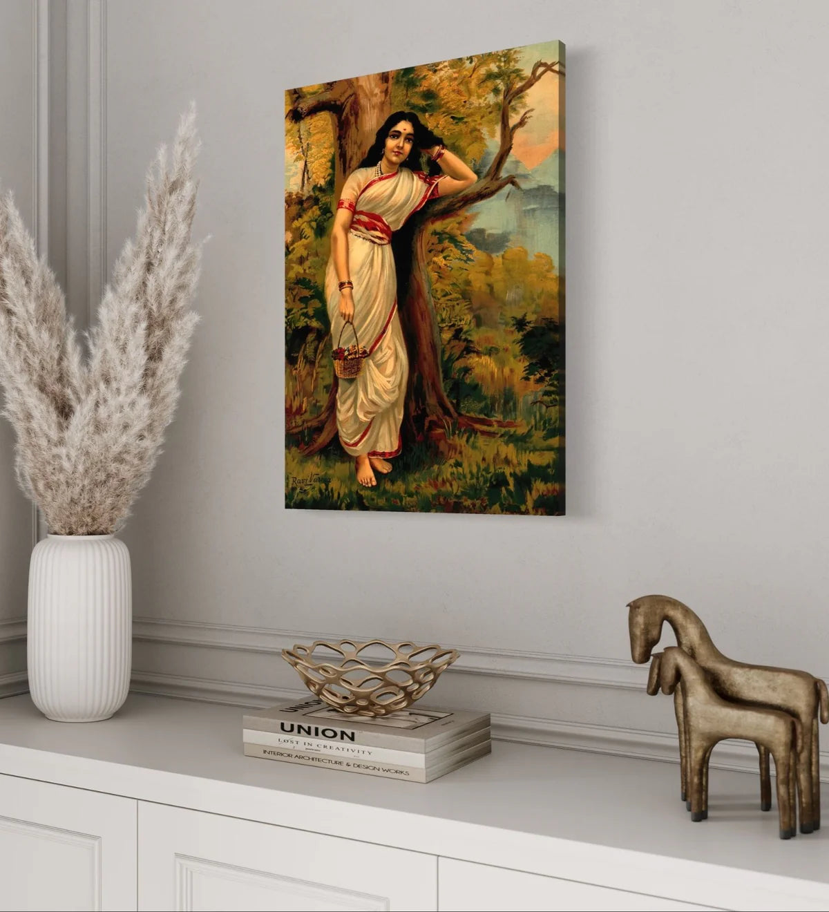 Ahalya By Raja Ravi Varma Famous Canvas Painting