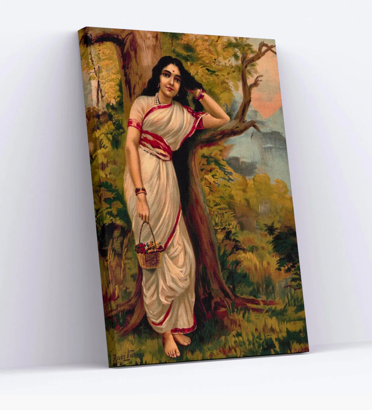 Ahalya By Raja Ravi Varma Famous Canvas Painting
