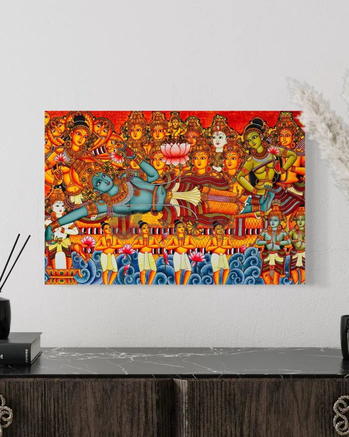 Ananthashayanam Kerala Mural Canvas Giclee Print