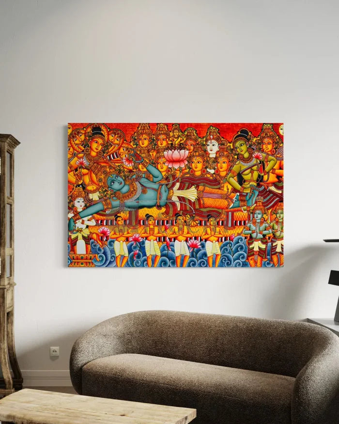 Ananthashayanam Kerala Mural Canvas Giclee Print
