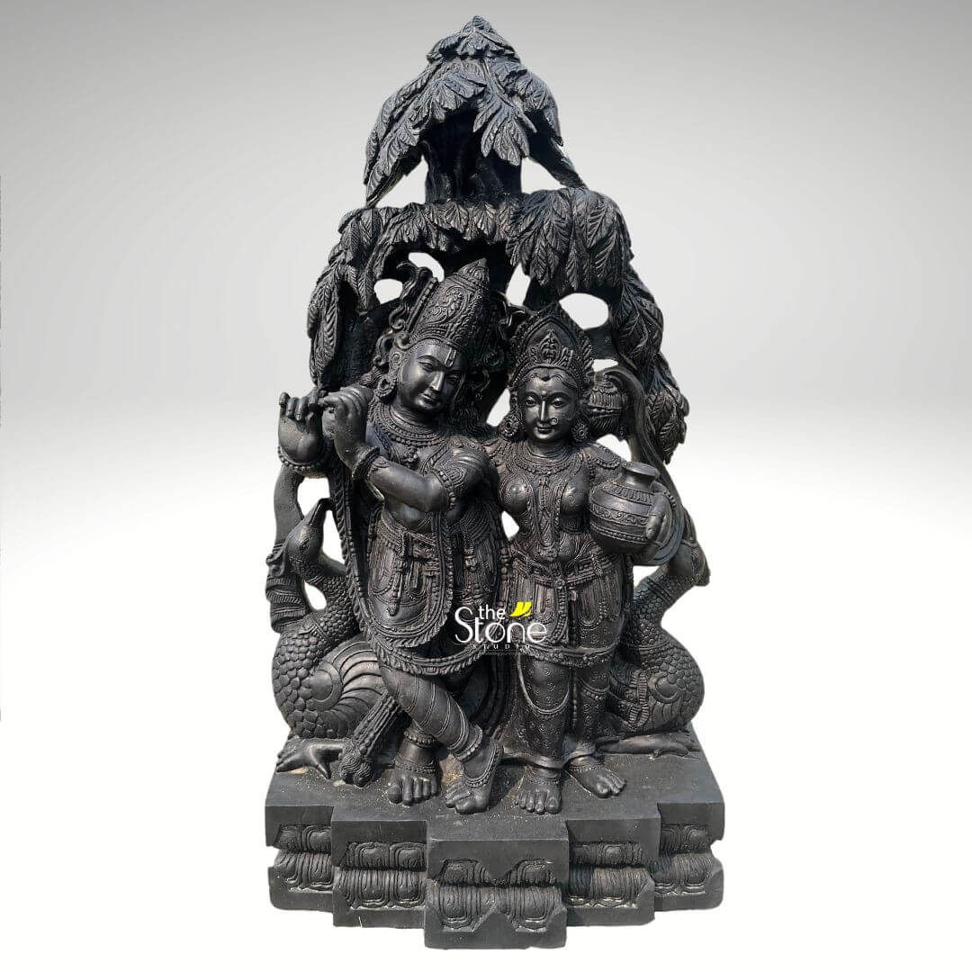 Black Stone Radha Krishna Idol 46″