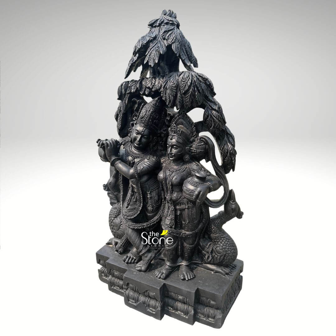 Black Stone Radha Krishna Idol 46″