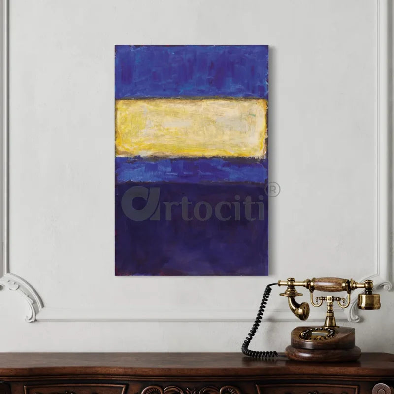 Blue Yellow Abstract Art Canvas Print by Mark Rothko Famous Painting