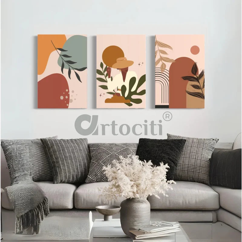 Boho Chic Canvas Painting (Set of 3)