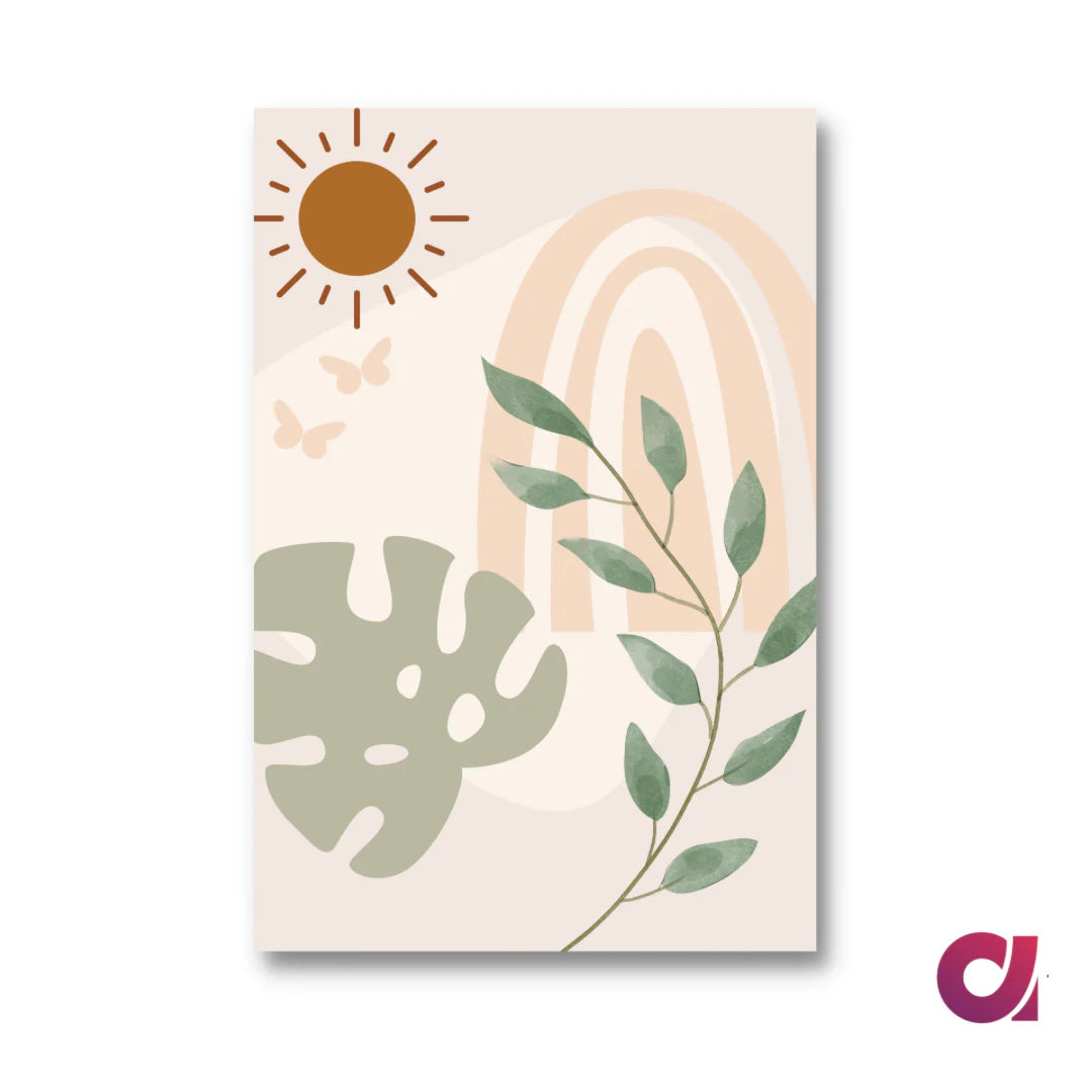 Abstract Boho Chic Canvas Painting (Set Of 3)