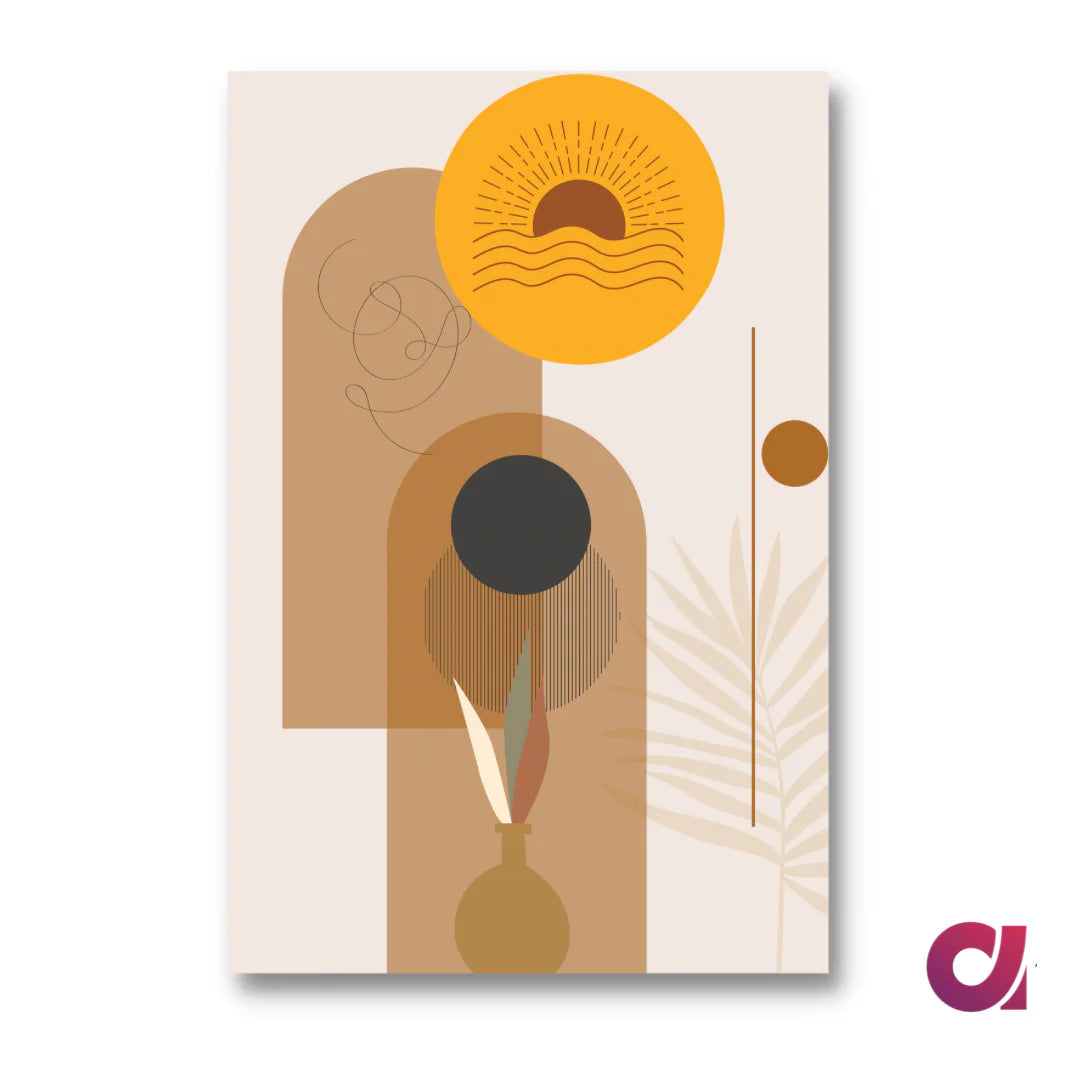 Abstract Boho Chic Canvas Painting (Set Of 3)
