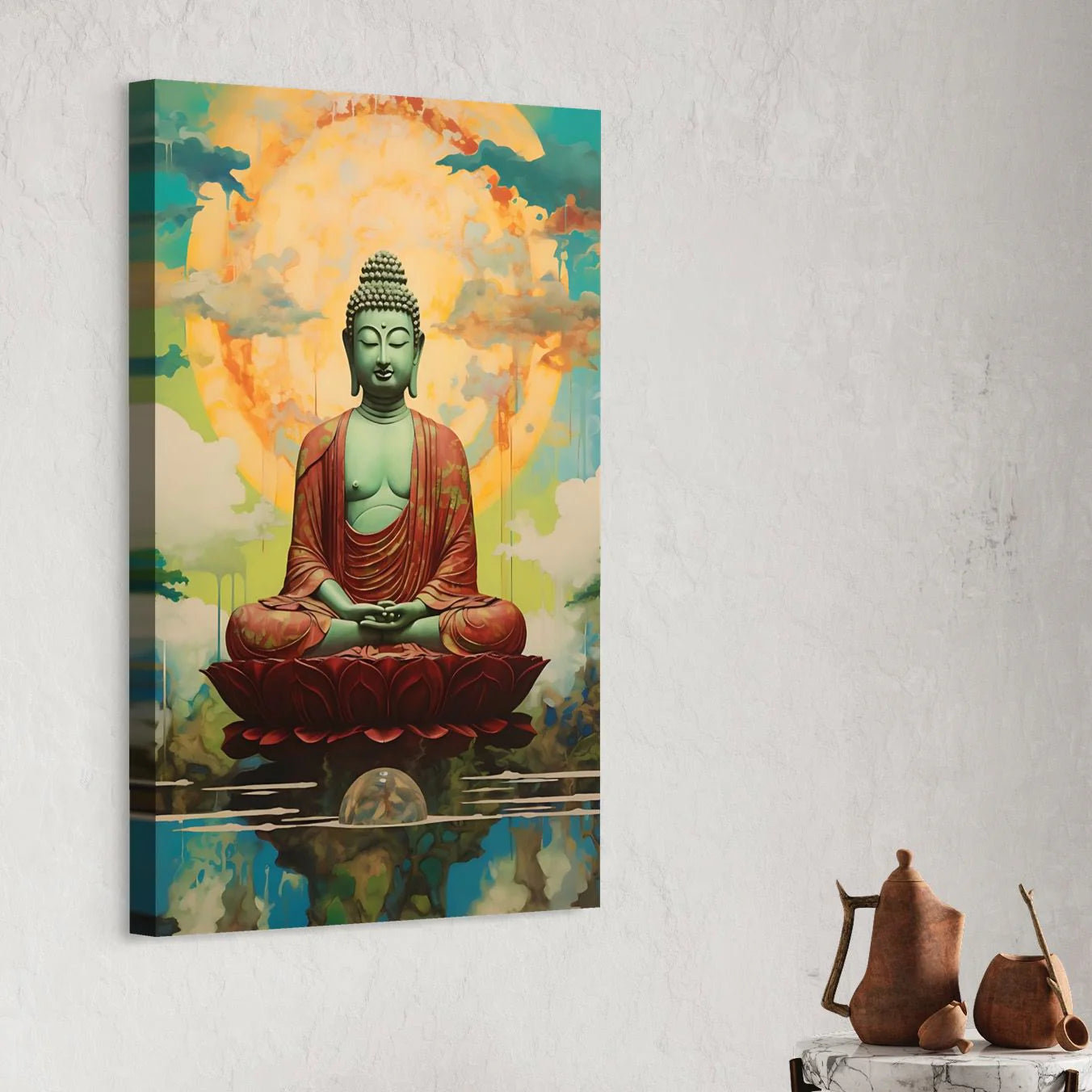 Pastel Serenity Buddha Famous Canvas Painting