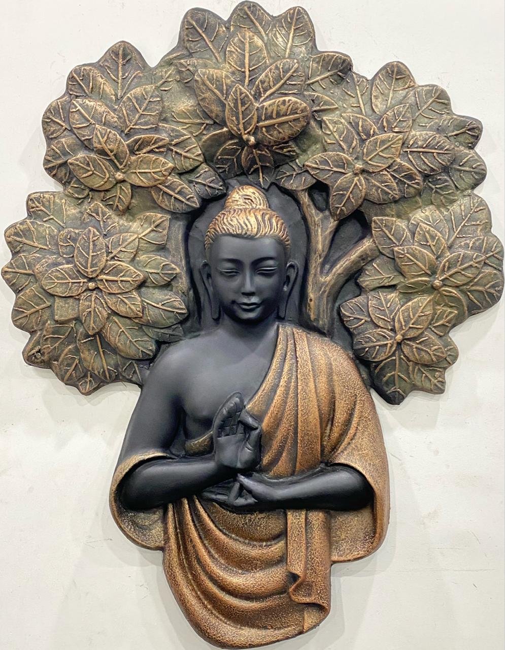45X36 Inch Blessing Buddha Under Tree 3D Relief Mural Wall Art