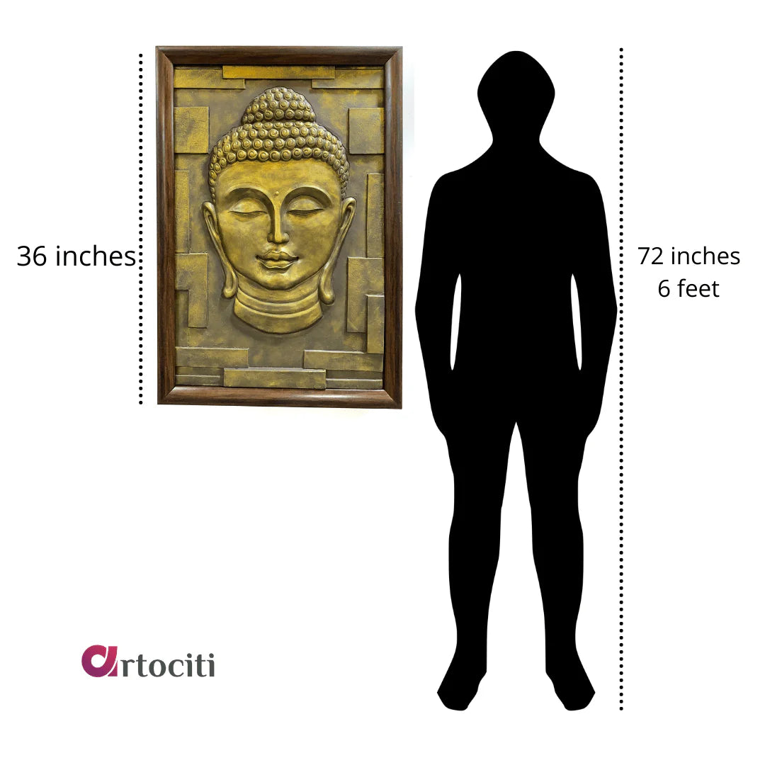 Buddha Bust 3D Relief Mural Wall Art