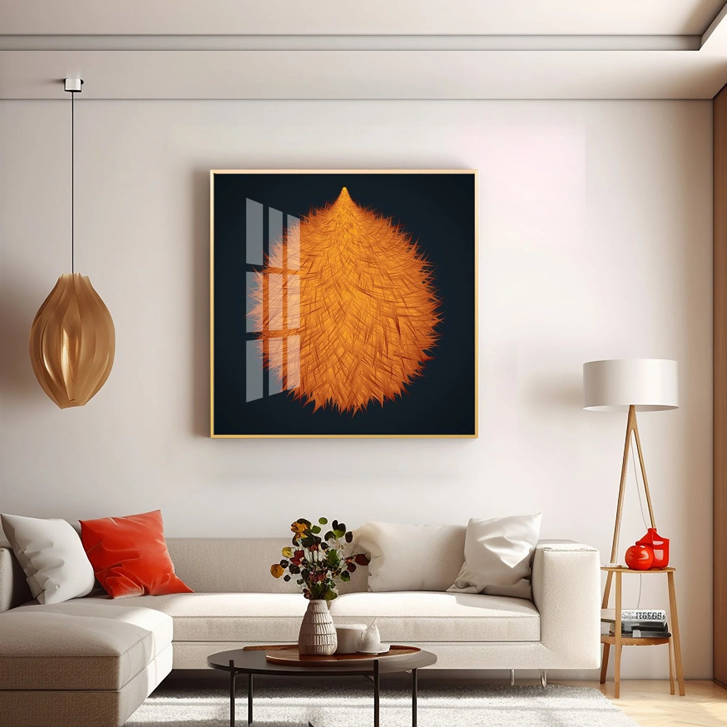 Colorful Fluffy Drops Premium Acrylic Square Wall Art