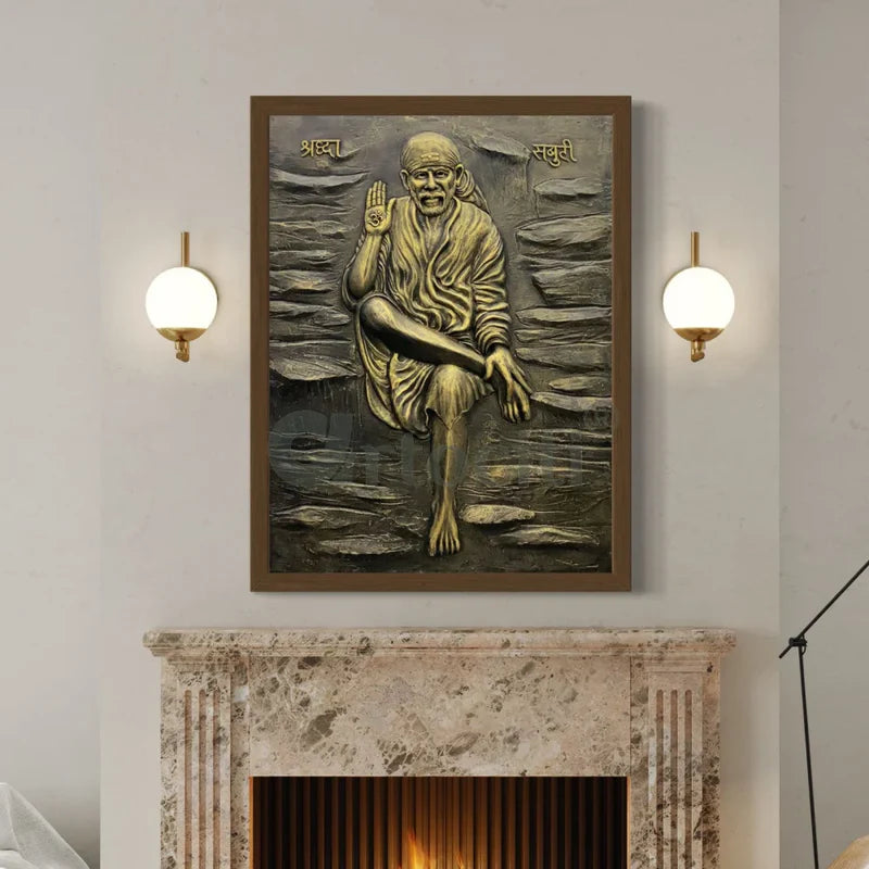 Sai Baba 3D Relief Mural Wall Art