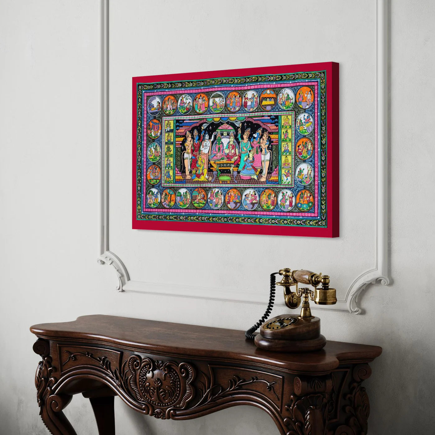 Ram Darbar Pattachitra (Orissa) Art Canvas Giclee Print