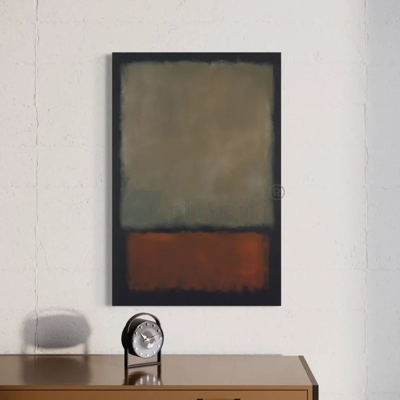 Dark Brown Grey Orange Abstract Art by Mark Rothko Canvas Giclee Print