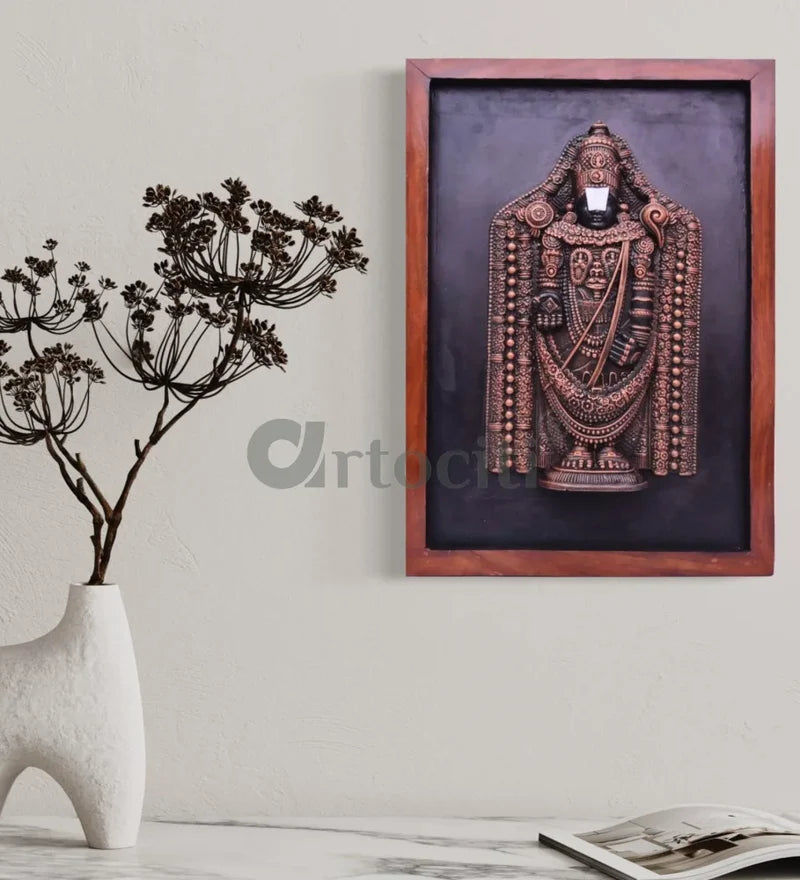Tirupati Balaji 3D Relief Mural Wall Hanging in size 18X12 Inches