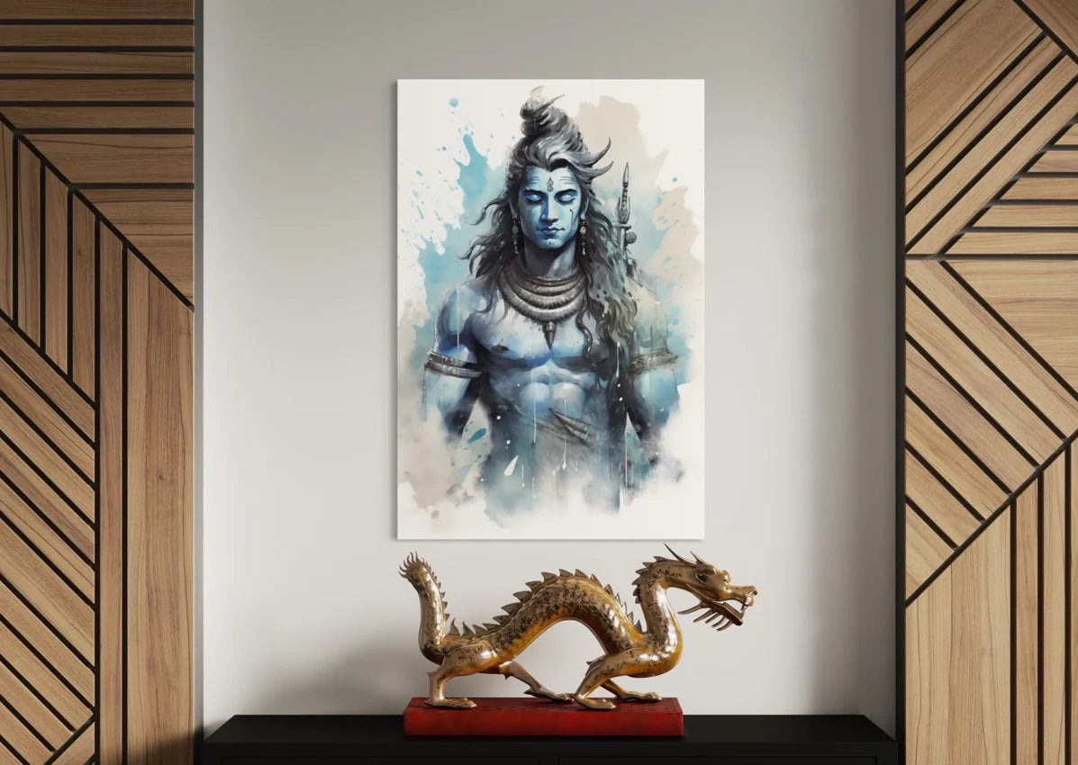 Divine Serenity Lord Shiva Abstract Famous Canvas Painting