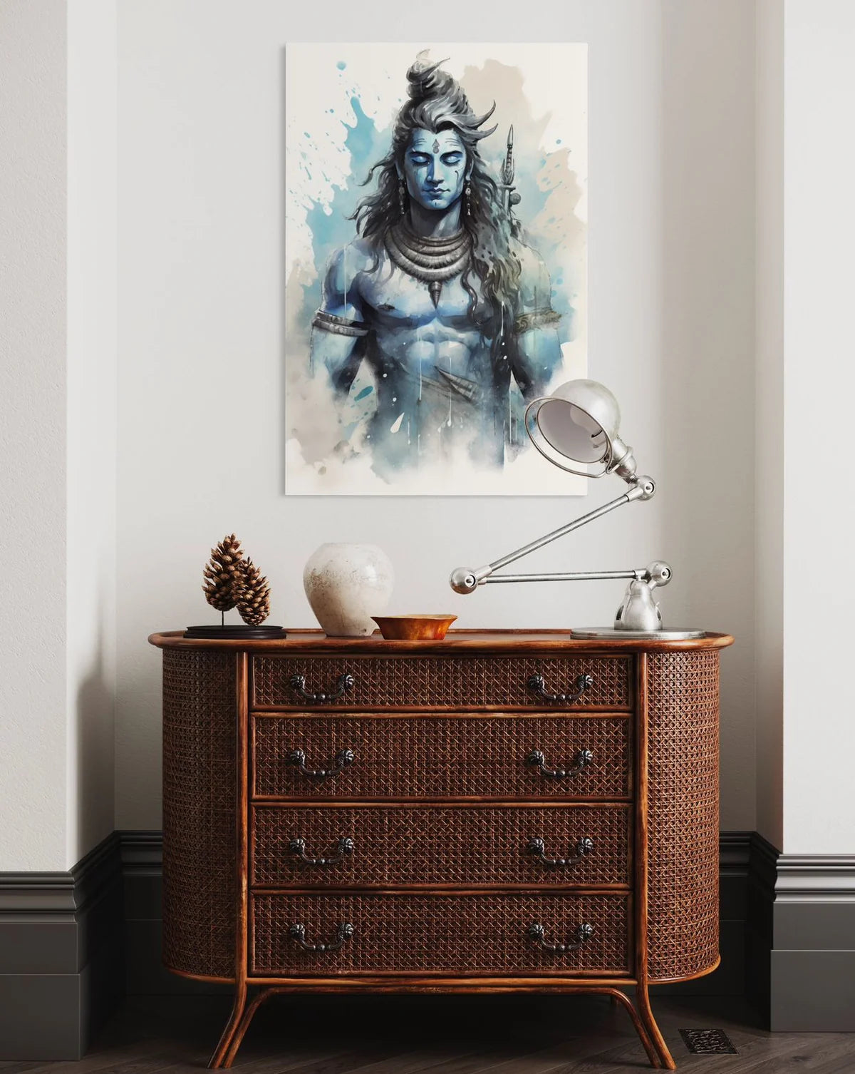 Divine Serenity Lord Shiva Abstract Famous Canvas Painting