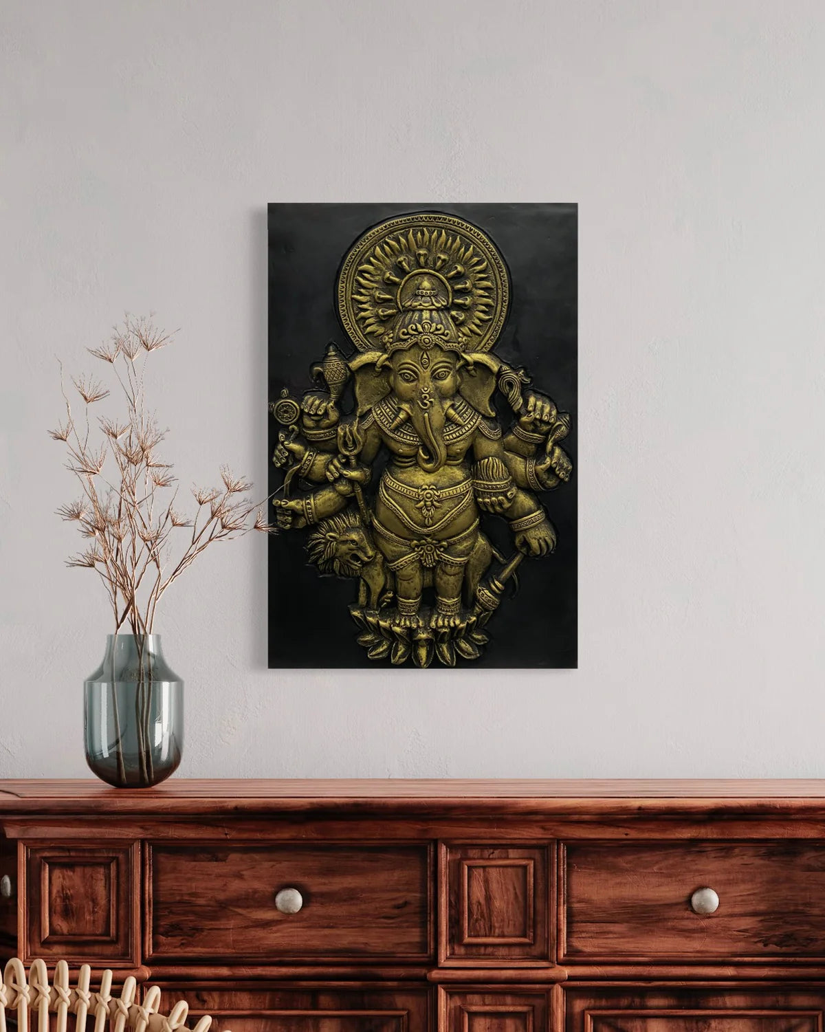 Drishti Ganesha 3D Relief Mural Wall Art