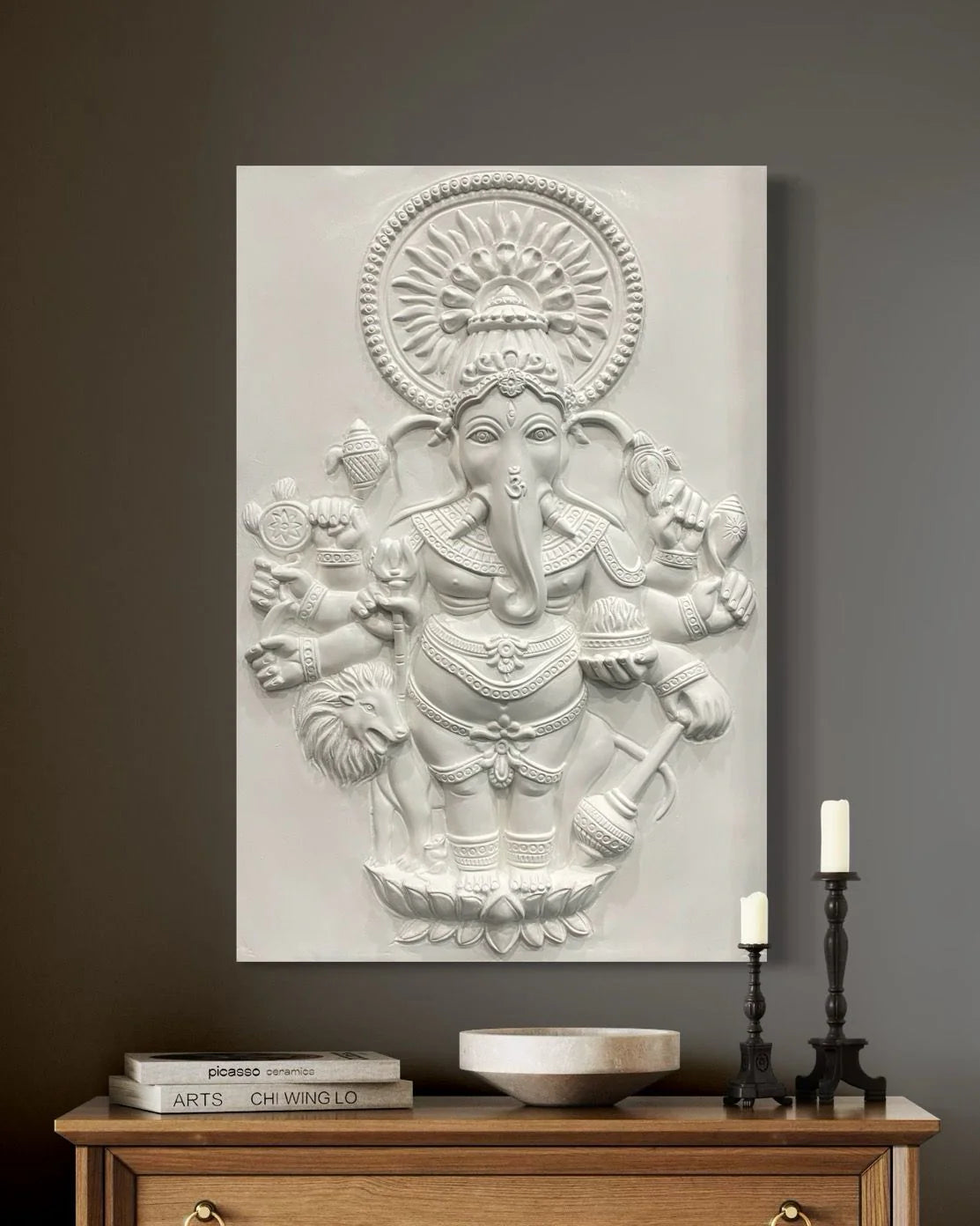 Drishti Ganesha 3D Relief Mural Wall Art