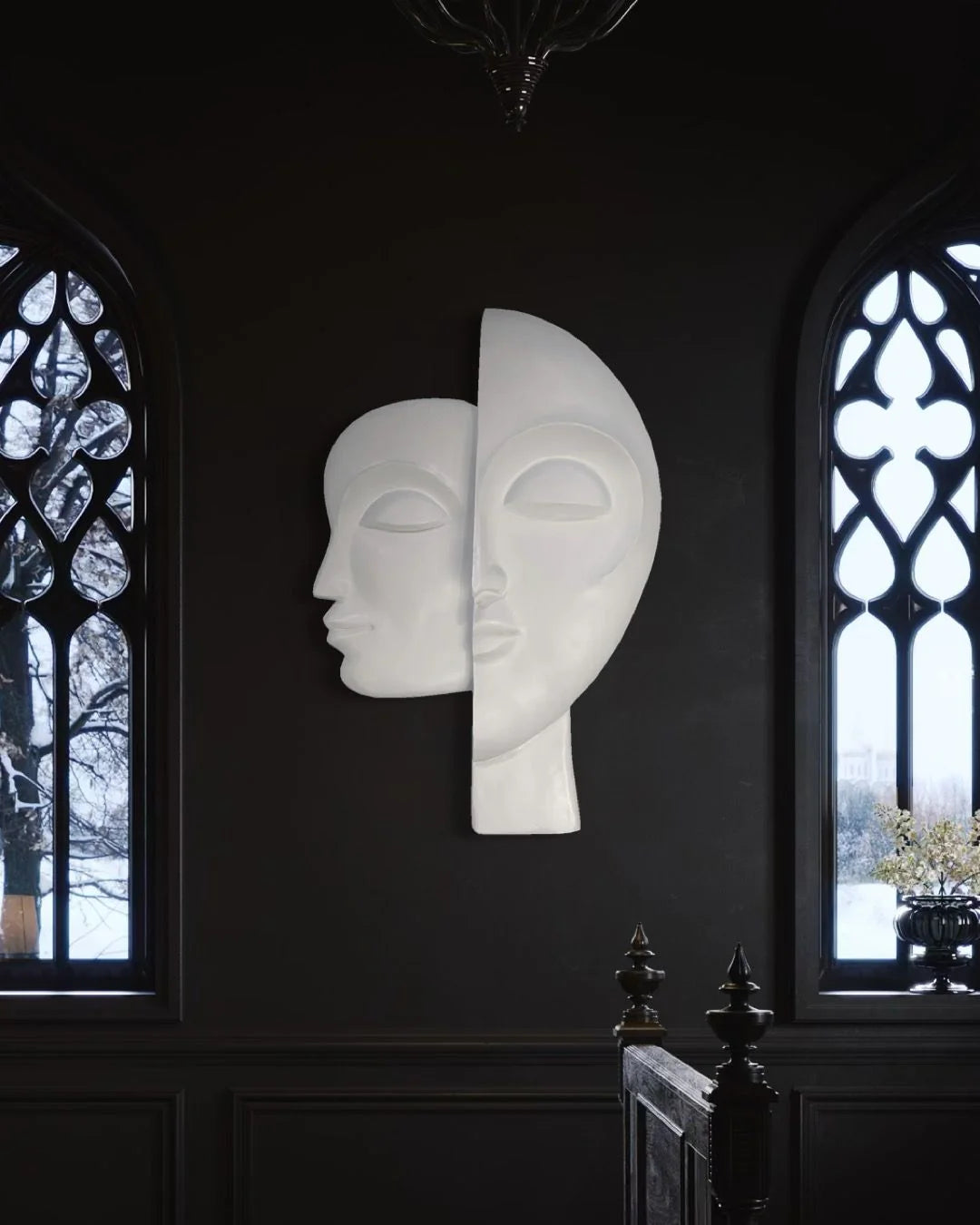 34X22 Inch Dual Face Abstract Relief Mural Wall Art - Ready-To-Hang | Contemporary Wall Art