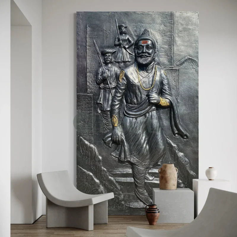 5X3 Feet Chattrapati Shivaji Maharaj 3D Relief Mural