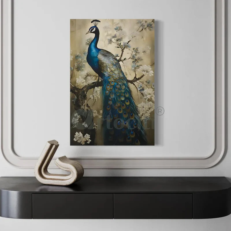 Ethereal Peacock: Duets Indian Ethnic Canvas Art Set